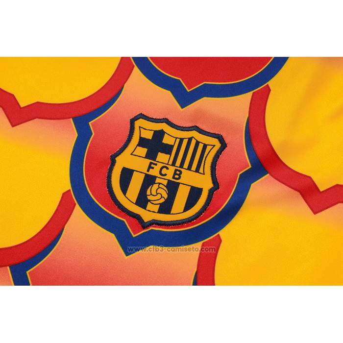 Chandal del Barcelona Manga Corta 2024-2025 Amarillo - Pantalon Corto